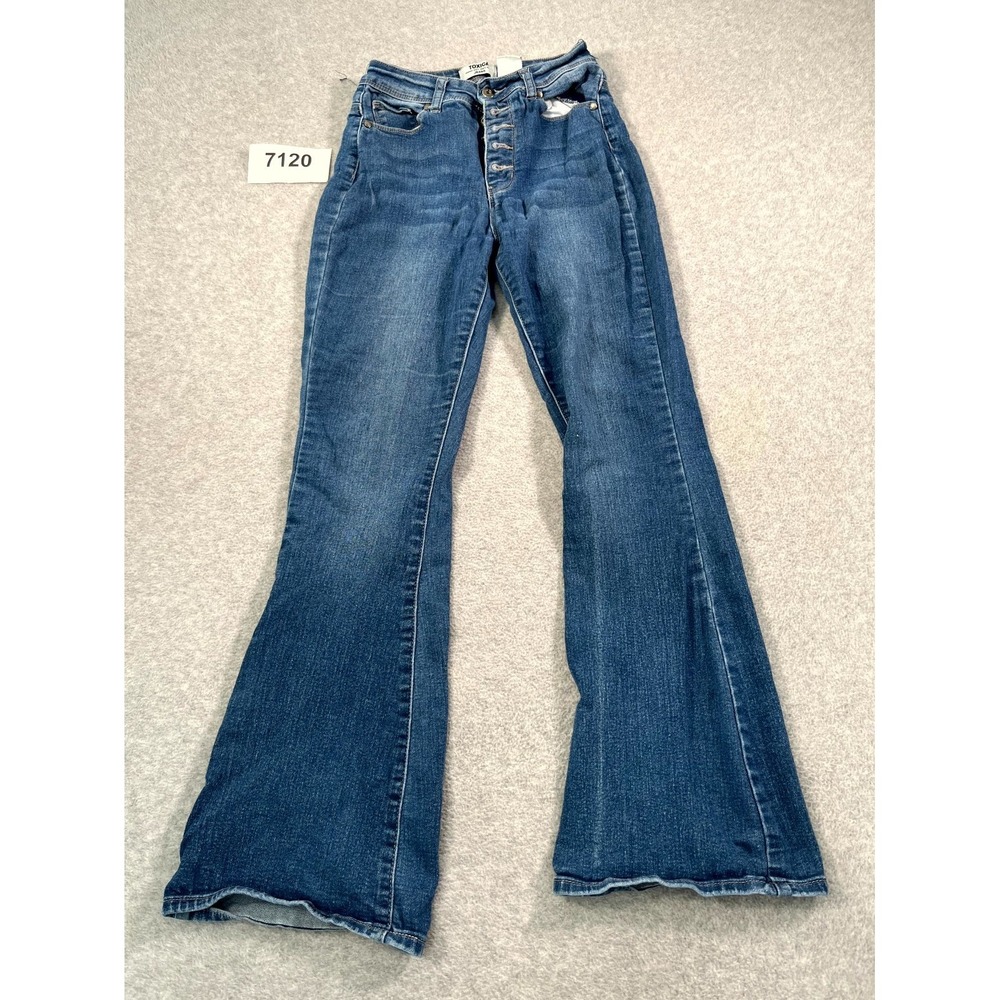 Toxica Bell Bottom Jeans Womens 5 Blue Denim Cotton‎ Stretch Medium Wash Casual